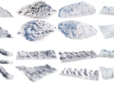 Ultra realistic Snowy mountains HQ 3D Model Pack