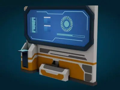 Sci-fi Monitor - Low Poly - Game Ready - PBR Low-poly 3D model