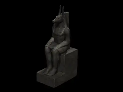 Anubis Meditation Statue Low-poly 3D model