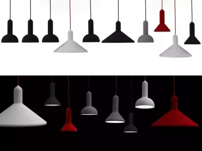 Torch different colored pendant lights 3D model