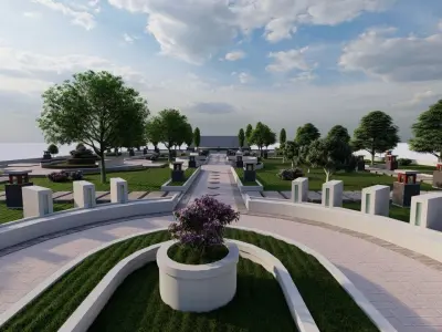 public park-Private Park Landscape 3D model