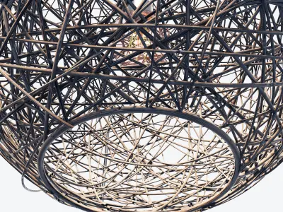 Lamp Rattan sphere hive n3 3D model