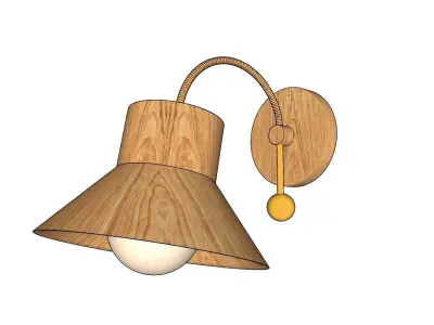Wood Hood Sconce 3D model