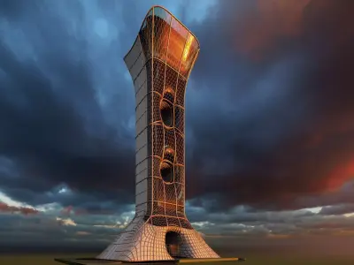 skyscraper organic 3D model and render file 3D model