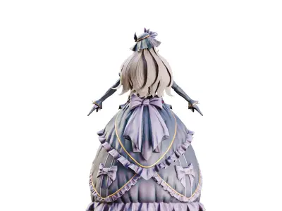 Beautiful woman Low-poly 3D model