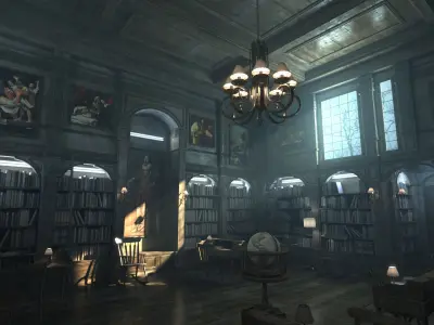  Old Classic Library - 8K PBR Textures 
