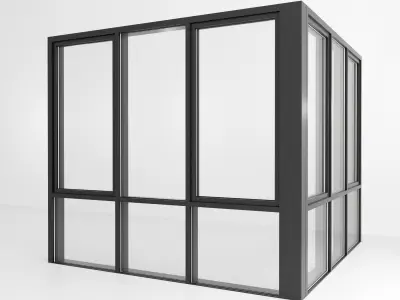 Panoramic glazing Stained glass 97 Low-poly 3D model