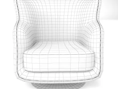 Armchair swivel chair in light 3D model