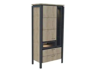 Cabinet tall with doors and drawers 3D model