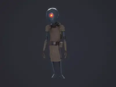 Robot traveler BRO Low-poly 3D model