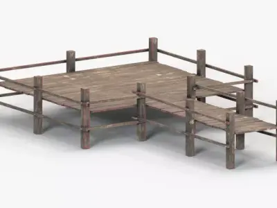 wood port Free low-poly 3D model