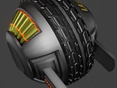 Sci-fi Tank Ball Low-poly 3D model