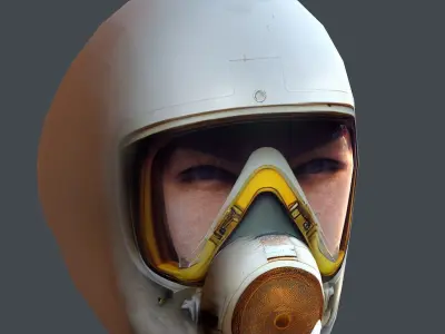 Gas mask helmet scifi Low-poly character art game space Low-poly Low-poly 3D model