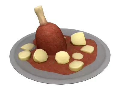 Food Tray Low-poly 3D model