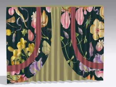 Curtain Low-poly 3D model 93