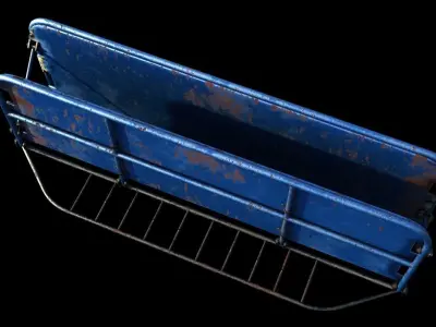 Metal Barricade Low-poly 3D model