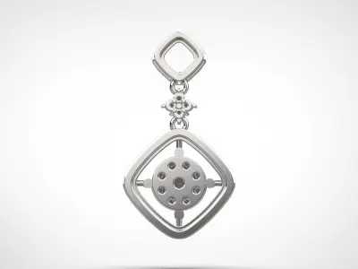 PE12 Classic Solitaire Pendant half ct CAD STL 18K  3g 3D print model