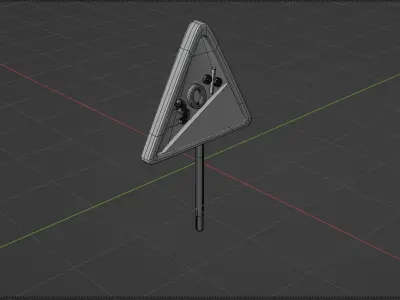 3d  Traffic Sign Steep decline 30 icon 3D model