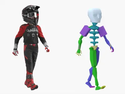  Youth Offroad Racing Suit with Goggles Black-Red Rigged 