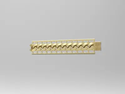 BIG and light cuban chain gourmet bracelet  3D print model