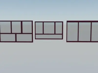 window with two panes of glass Free low-poly 3D model