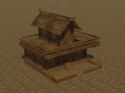 Medieval house eight 17 Low-poly 3D model