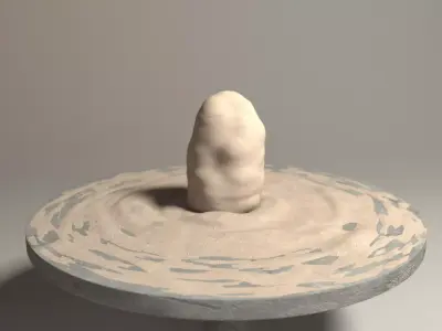 Flan porcelain clay bowl formed animation 3D model