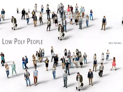 Low Poly People - 42 Pieces Low-poly 3D model
