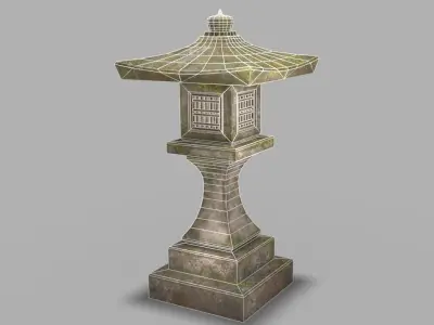 Japanese Stone Lantern Low-poly 3D model