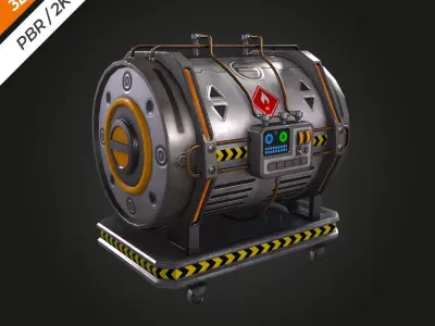 SCI-FI Fuel Tank Low-poly 3D model