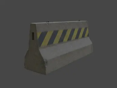 Jersey barrier Low-poly 3D model