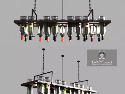 Chandelier Bottle Bar Rectangle 120 3D model
