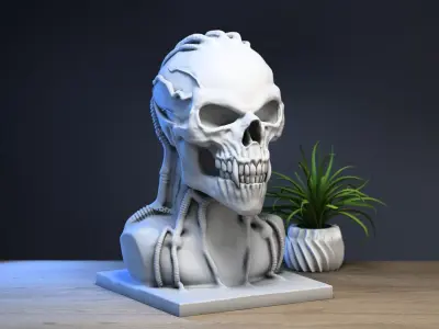 Robot skull human Headphone Stand 3D print model purchase