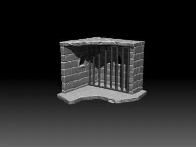 Dungeon walls and door 3D print model