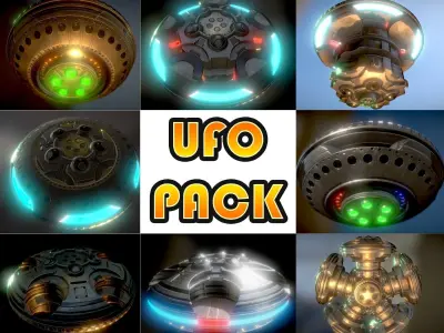 Ufo Pack Low-poly 3D model