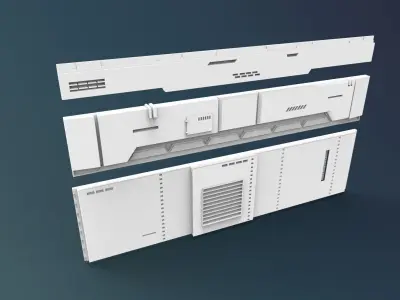 scifi wall architect interior1 3D print model