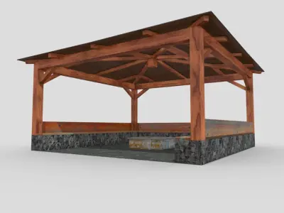 Gazebo Free low-poly 3D model