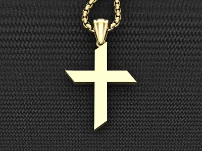 High Cross Pendant Light Gold 18K 3CP083 3D model