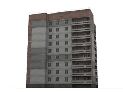 house-series-121-60-25 residential building Low-poly 3D model