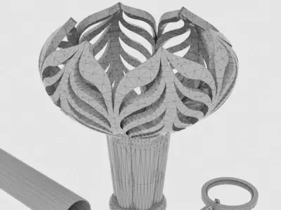 Finial for curtain rods 3D model