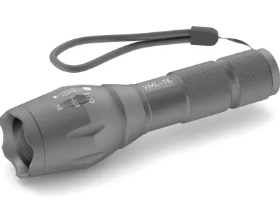  LED Tactical Flashlight 3D model