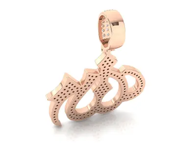 Allah diamond pendant  3D print model