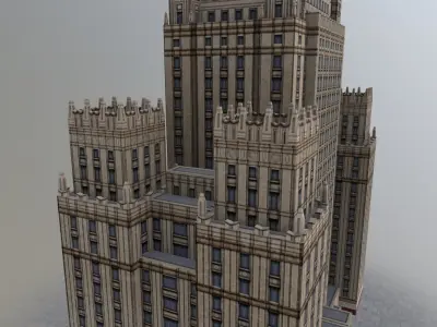 Moscow Foreign Office Low-poly 3D model