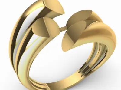 Modern 2 pieces rings  3D Print Models 3D print model