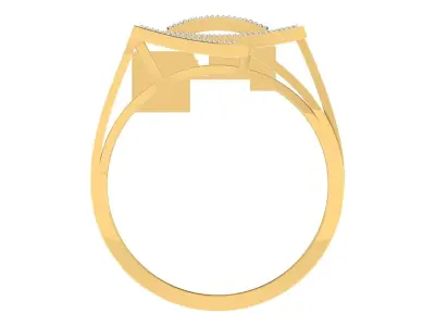 Light Weight Yellow Gold Diamond Ring  -ZA RN 4245 3D print model