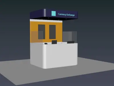 Currency exchange kiosk 3D model