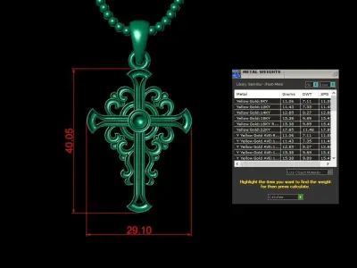 Light Gold Cross New Design  CP 27 3D print model