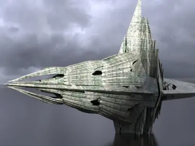 Ancient Ruins Alien Temple Ruins Tower 2 3D model