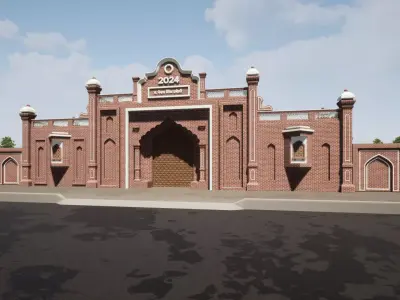 Indian architecture punjabi Haweli Low-poly 3D model