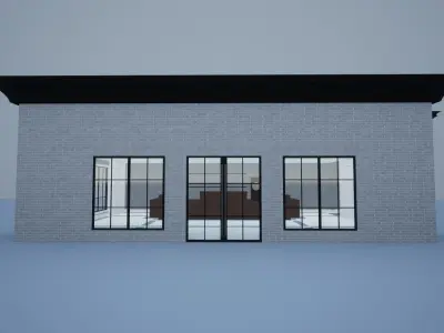 Modern Cafe Low-poly 3D model